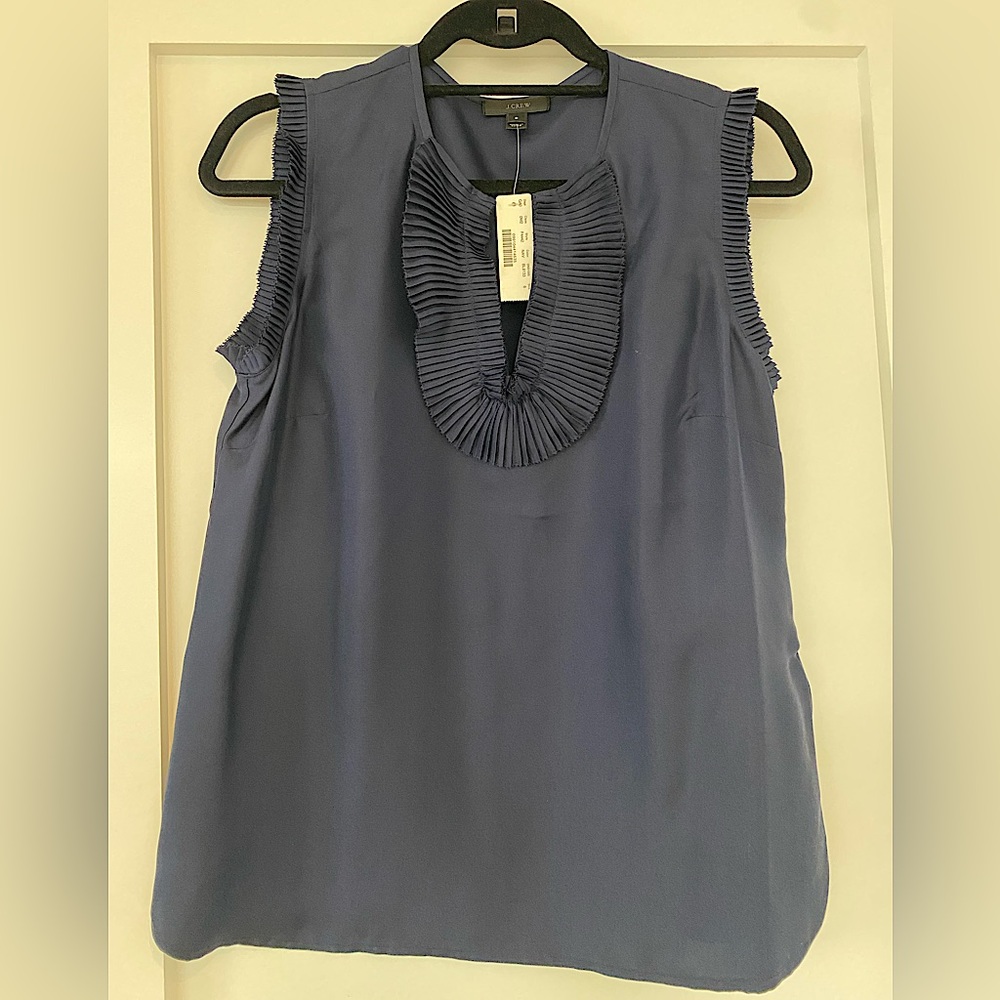 J. crew sleeveless navy blouse